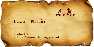 Lauer Milán névjegykártya