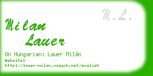 milan lauer business card