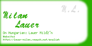milan lauer business card